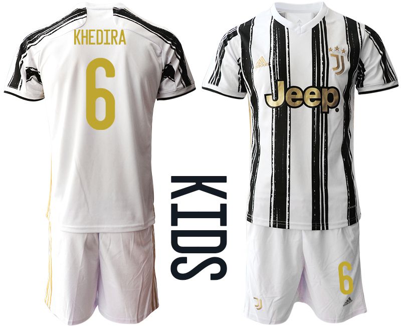 Youth 2020-2021 club Juventus home #6 white Soccer Jerseys->juventus jersey->Soccer Club Jersey